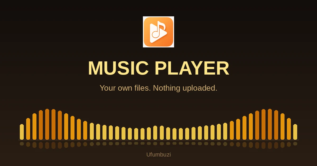 Music Player Ufumbuzi, showing a spectrum visualiser
